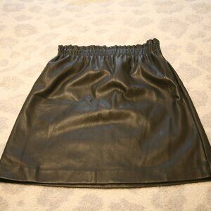 LOFT Faux Leather Mini Skirt, Size XSmall, Black